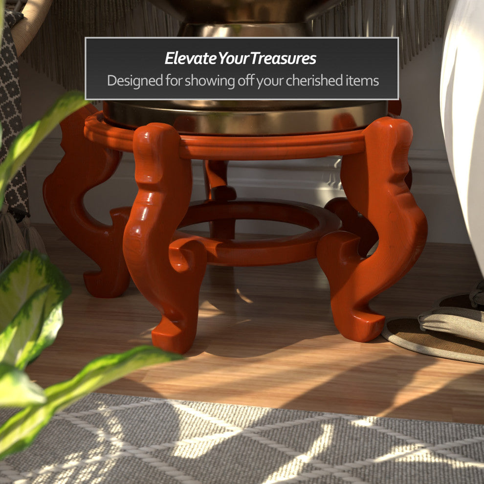 Rosewood Fishbowl Stand, Honey, Size 15.5" Base Diameter