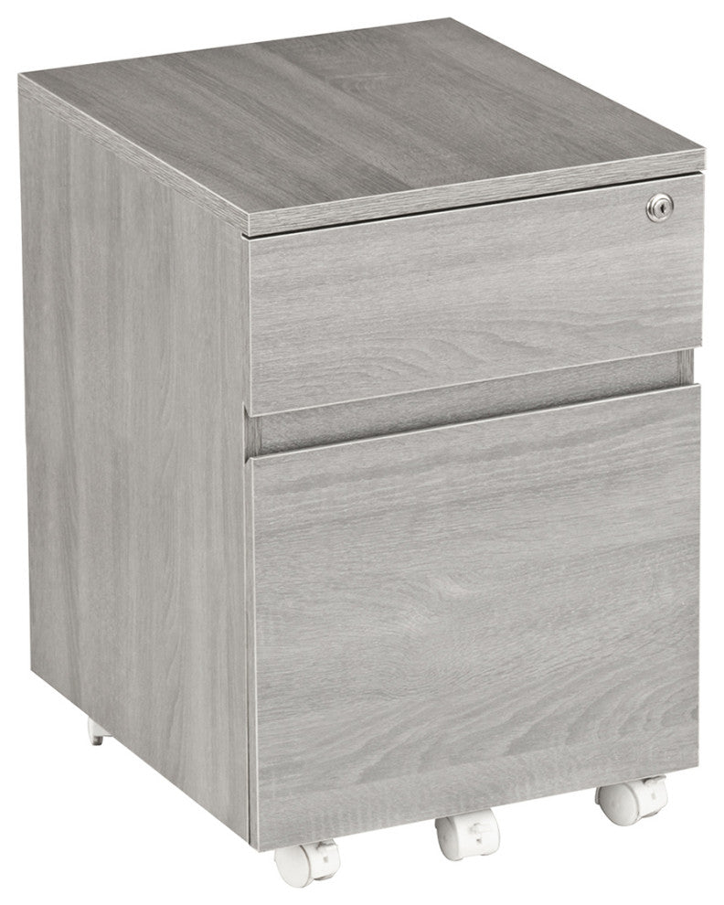 Techni Mobili Rolling 2-Drawer Vertical Filing Cabinet, Gray