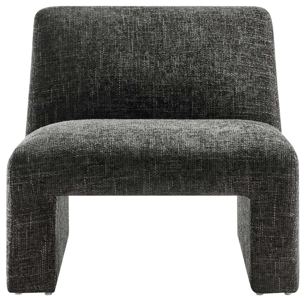 Amita Chenille Upholstered Accent Chair - Carbon Black