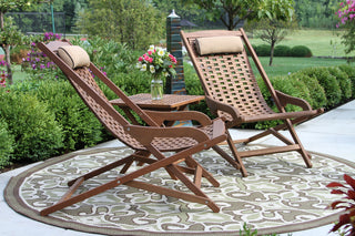 3-Piece Eucalyptus Folding Swing Lounger Set