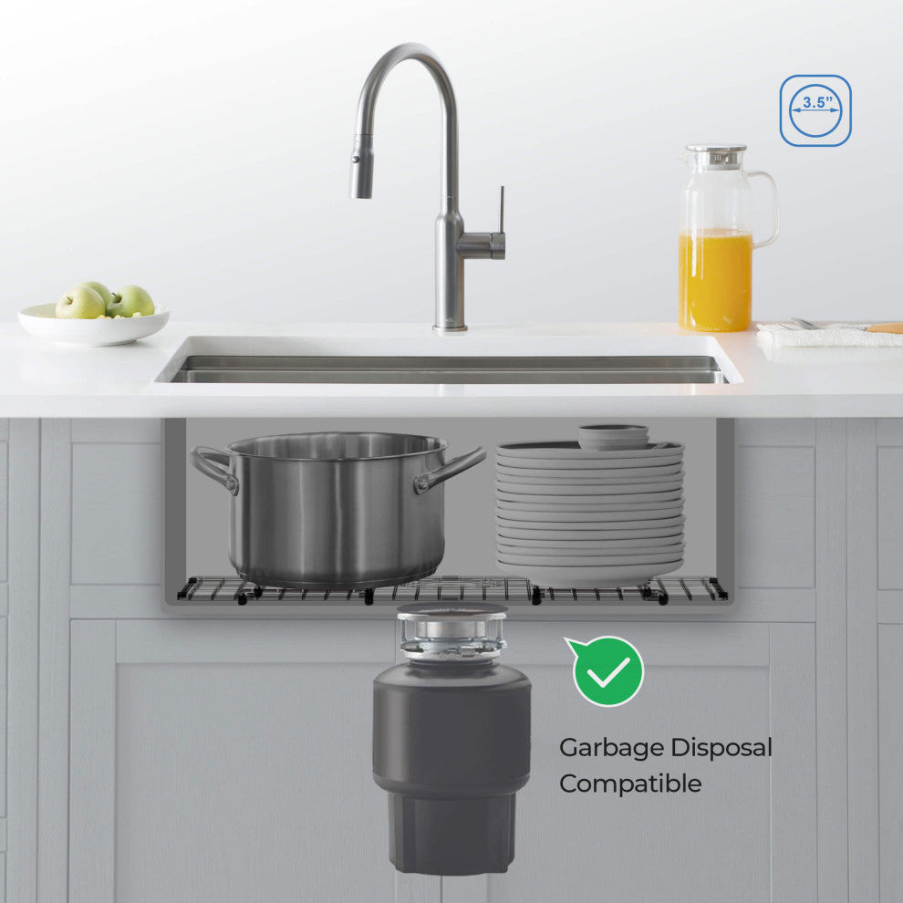 KIBI Handcrafted Undermount Single Bowl 16 gauge Stainless Steel Kitchen Sink, 2