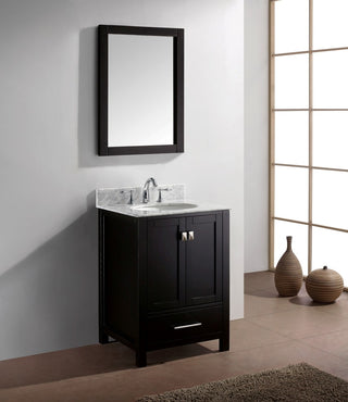 Caroline Avenue 24" Single Bathroom Vanity Set Espresso, Marble Top