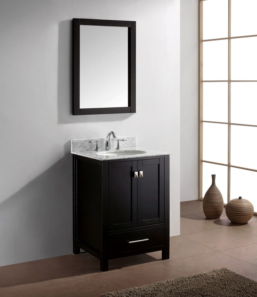 Caroline Avenue 24" Single Bathroom Vanity Set Espresso, Marble Top