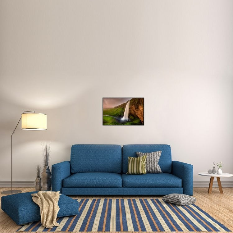 "Seljalandsfoss" Framed Canvas Giclee by Franz Schumacher, 31x21"