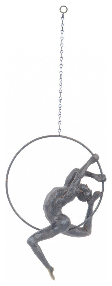 Athletic Man Hanging Ring Sculpture