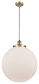 Beacon Pendant, Antique Brass, Matte White