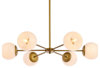 Brooke 30" Pendant, Brass With White Shade