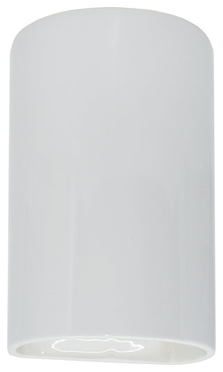 Ambiance Large Cylinder Outdoor Wall Sconce, Open, Gloss White, LED