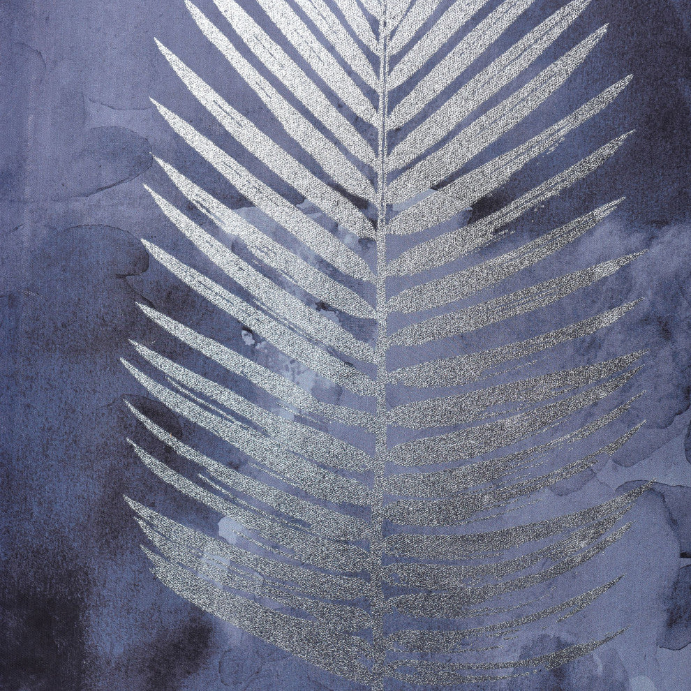 Indigo Shade Leaf Motif Canvas Wall Art, 48"Wx24"H Set of 3