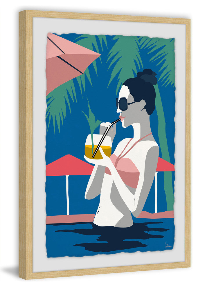 "Enjoy the Cocktails" Framed Painting Print, 16"x24"
