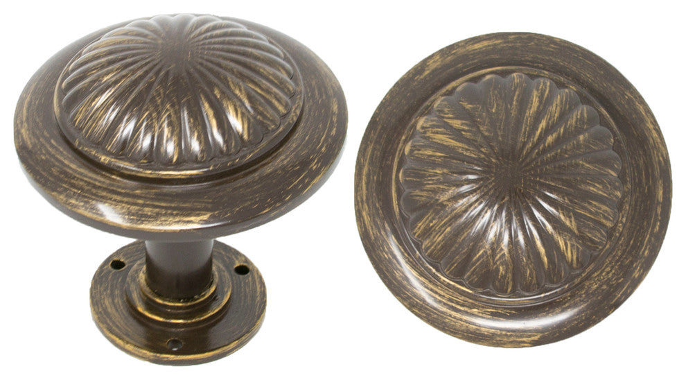 Urbanest Set Of 2 Tumulo Metal Drapery Medallion Holdback, Bronze With Gold