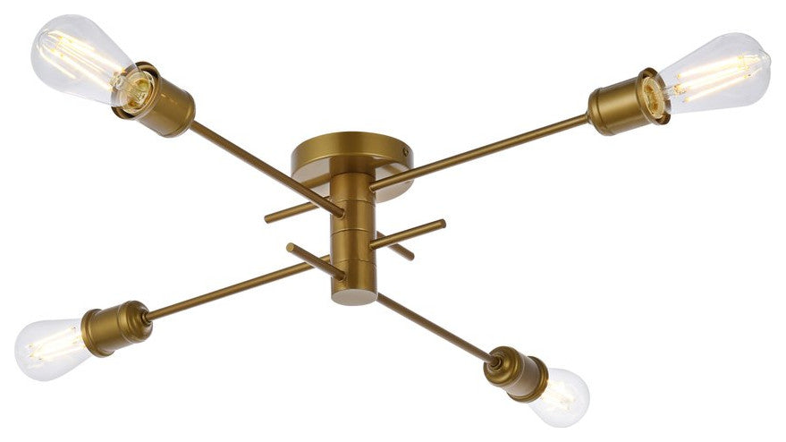 Xander 4-Light Flush Mount, Brass