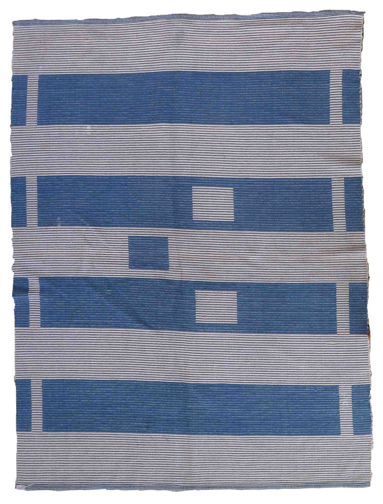 Handmade Vintage Indian Dhurri Kilim 4.6'x6.3', 141cmx193cm 1970s