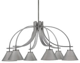 Cavella 6 Light, Chandelier, Graphite Finish, 7" Graphite Cone Metal Shades
