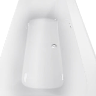 59" Acrylic Roll-Top Flatbottom Non-Whirlpool Bathtub, White