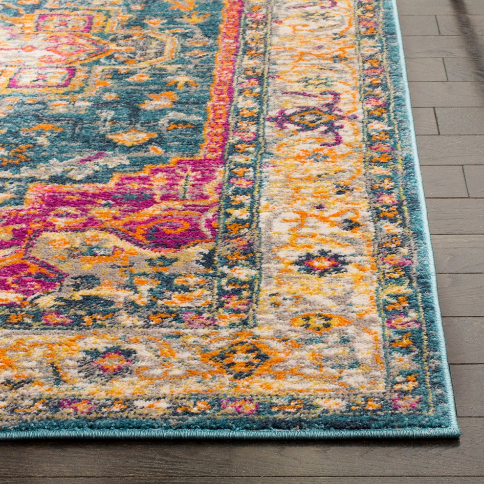 Safavieh Madison Mad202M Floral Rug, Blue/Multi, 2'3"x10'0" Runner