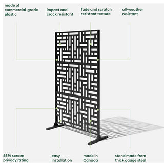 Veradek Screen Series Web Privacy Screen 3 Panel Set w/ Stand