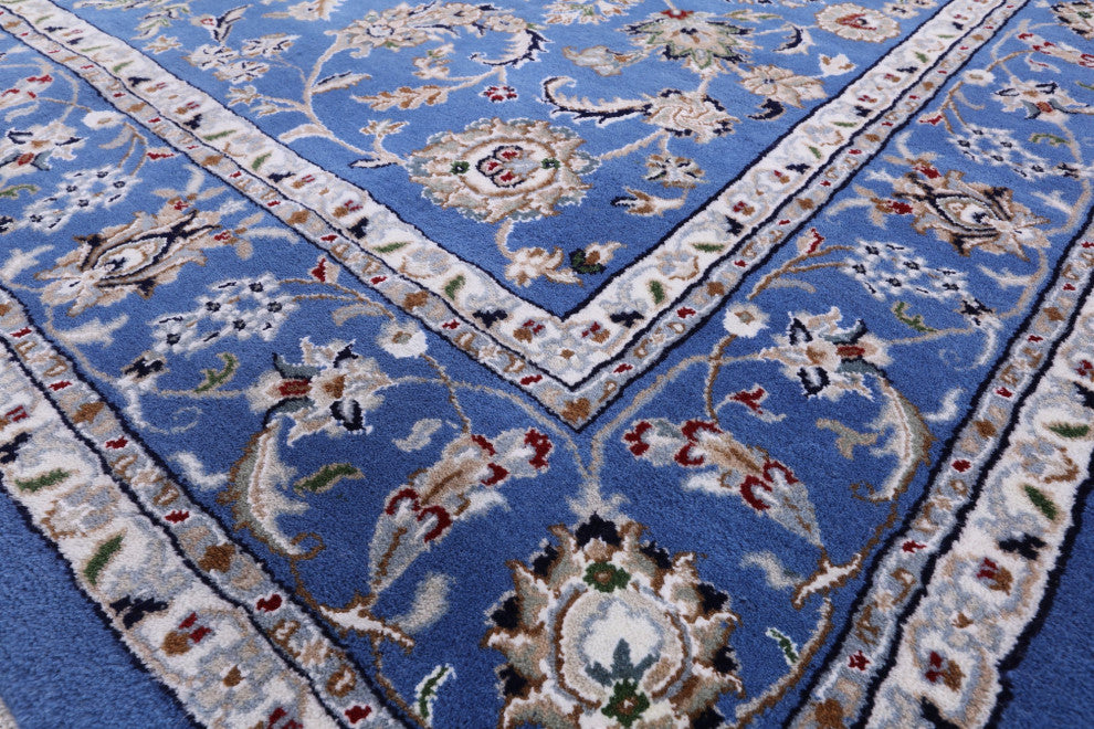 Wool & Silk Persian Nain Hand Knotted Rug 5' 11" X 9' 2" - Q14895