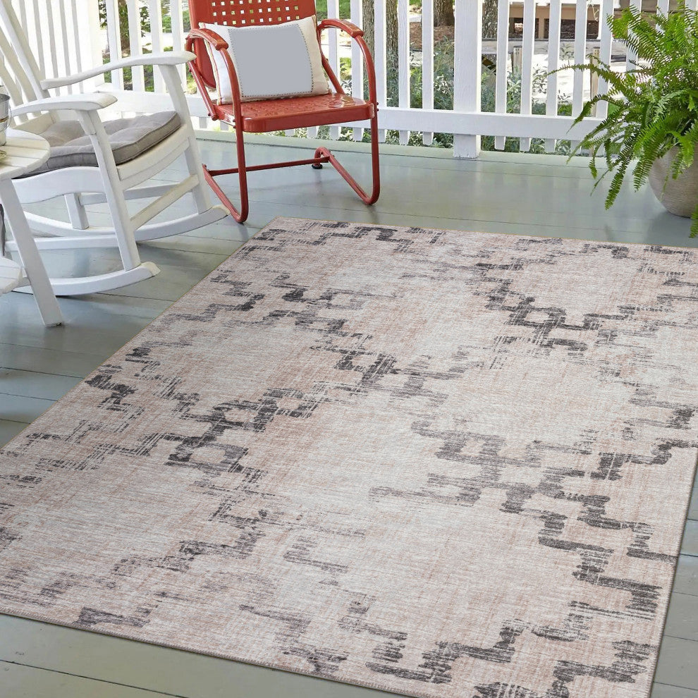 Indoor/Outdoor Sedona SN15 Stucco Machine Washable 9' x 12' Rug