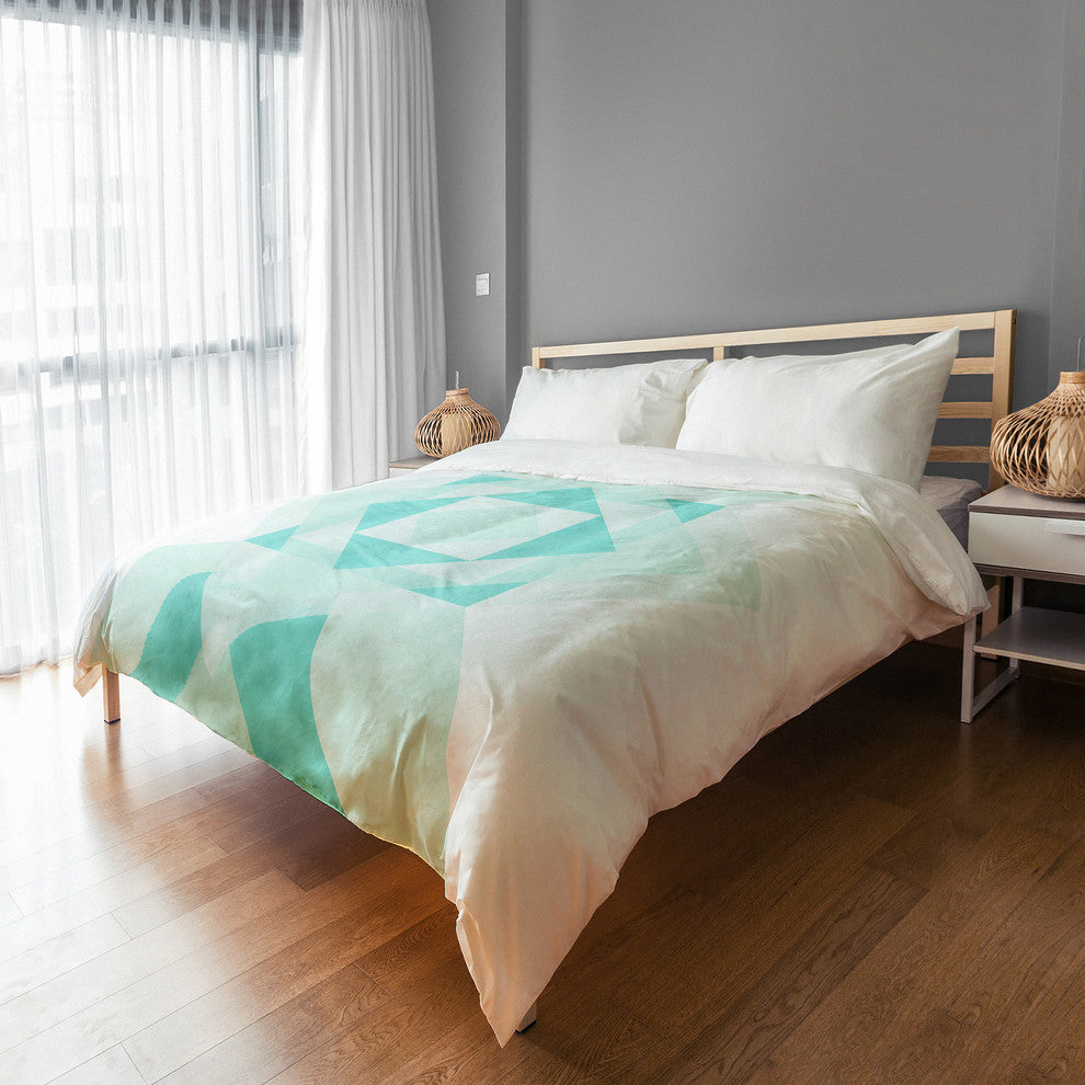 Turquoise Pattern King Duvet Cover