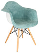 LeisureMod Willow Velvet Eiffel Wooden Base Accent Chair