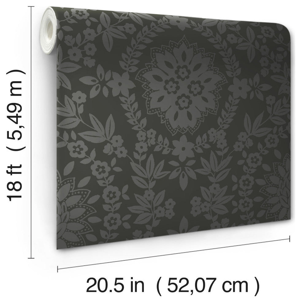 Boho Baroque Damask Peel & Stick Wallpaper