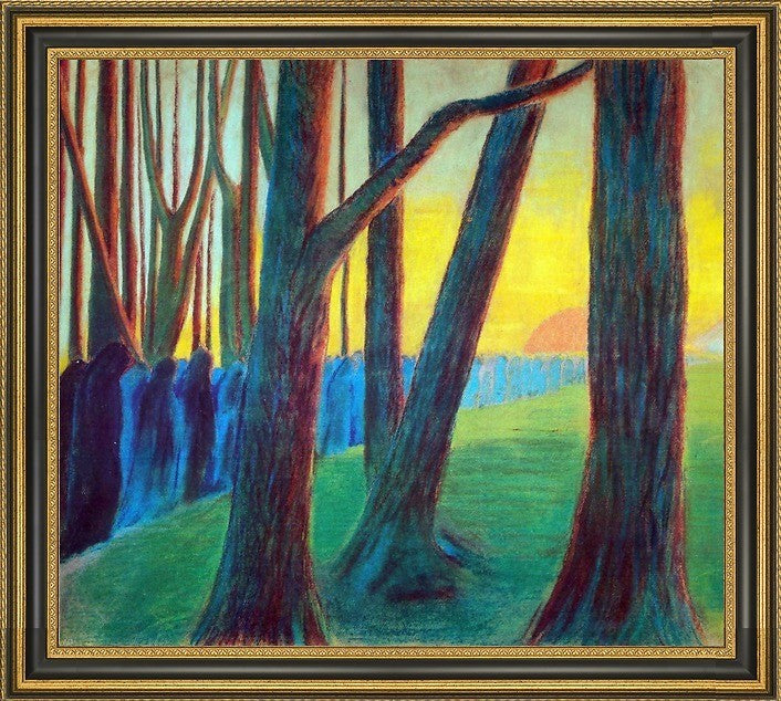 Mikalojus Ciurlionis Funeral Symphony III Framed Premium Canvas Print, 20"x25"