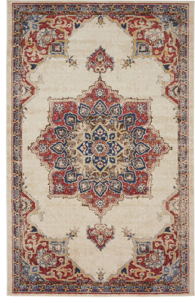 Unique Loom Cream Helios Utopia 5' 0 x 8' 0 Area Rug
