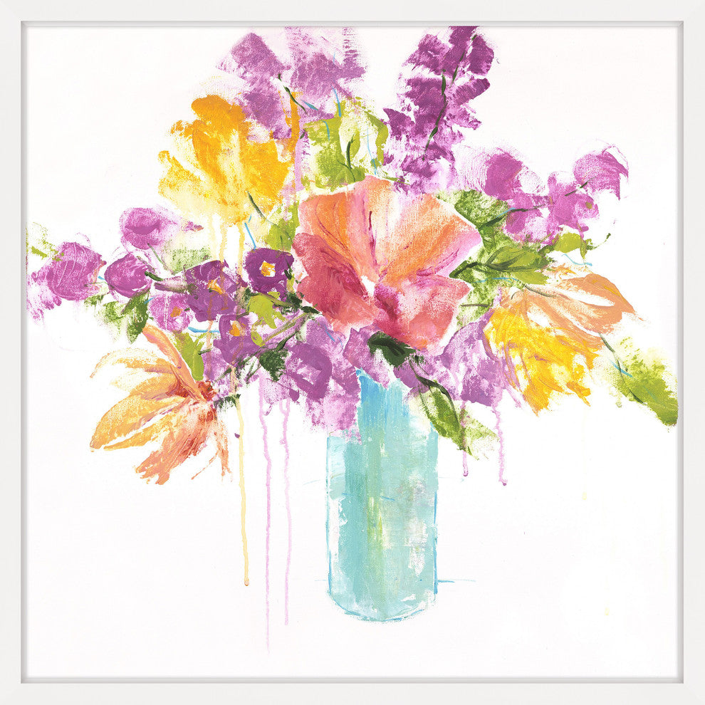 Marmont Hill, "Tropical Blooms" by Julie Joy Framed Painting Print, 18x18