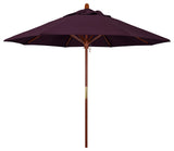 9' Square Push Lift Wood Umbrella, Purple Pacifica