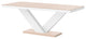 NICTORIA Dining Table with Extension, Cappuccino/White