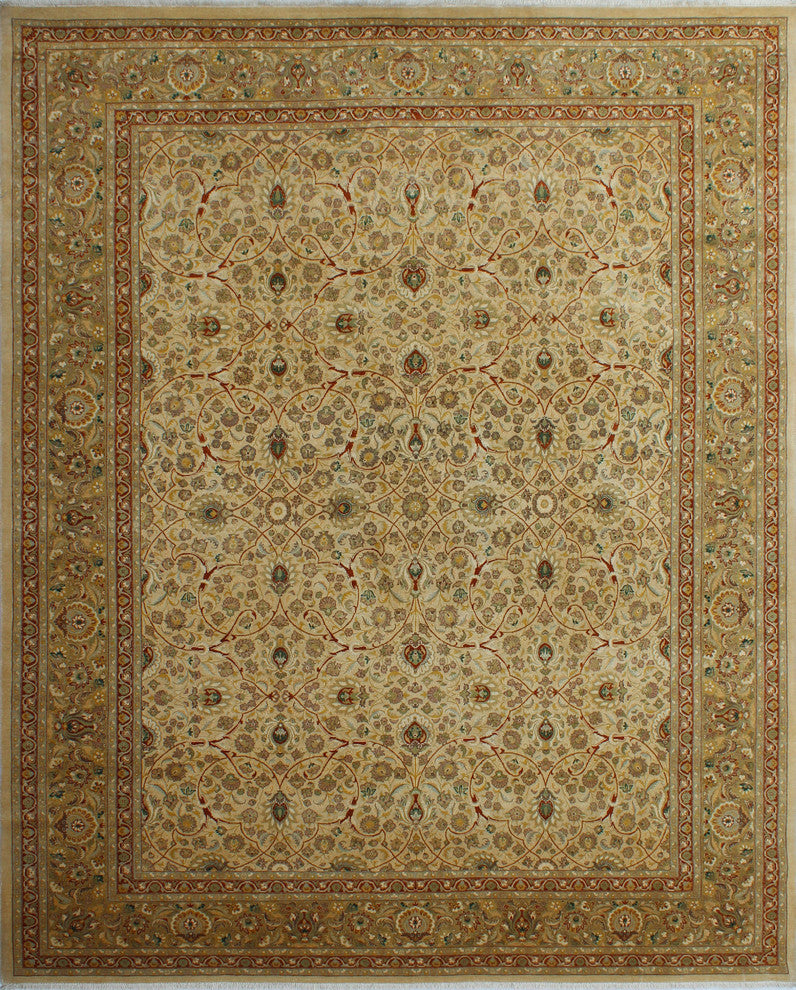 Vegetable-Dyed Versailles Taj Ivory Rug, 8'1x10'5
