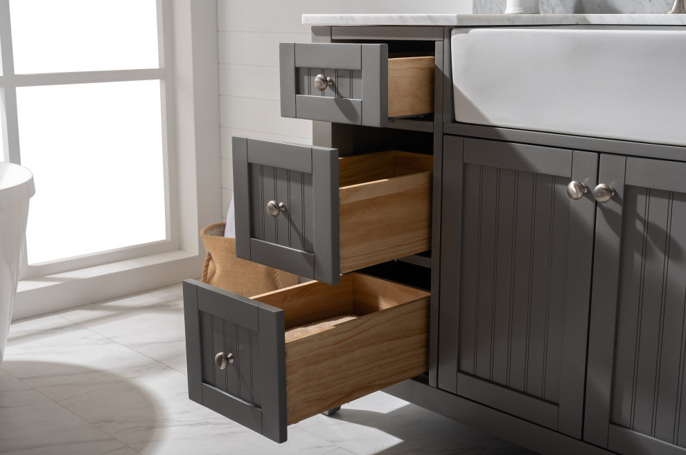 The Alpine Bathroom Vanity, Gray, 54", Single Sink, Freestanding