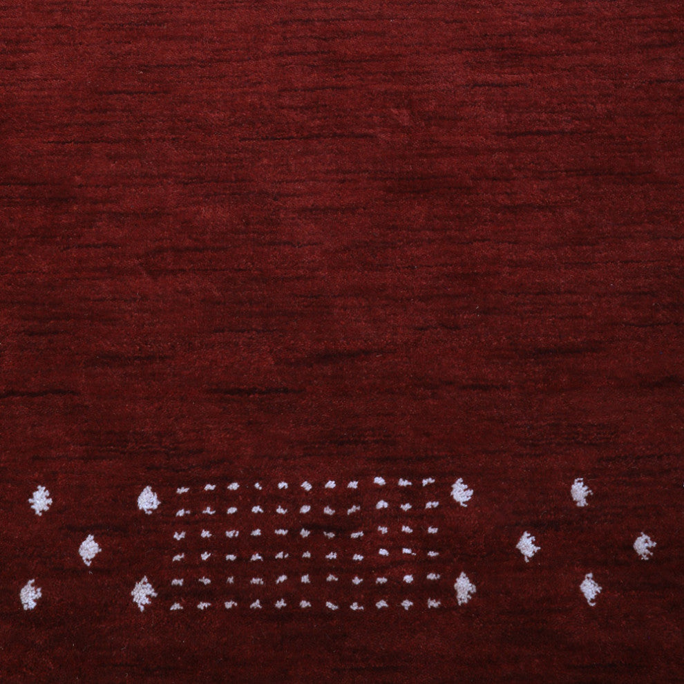 Hand Knotted Loom Wool Area Rug Contemporary Red, [Rectangle] 8'x11'