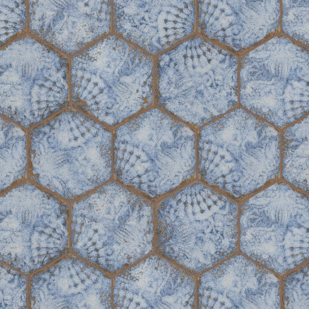Gaudi React Hex Marina Porcelain Floor and Wall Tile