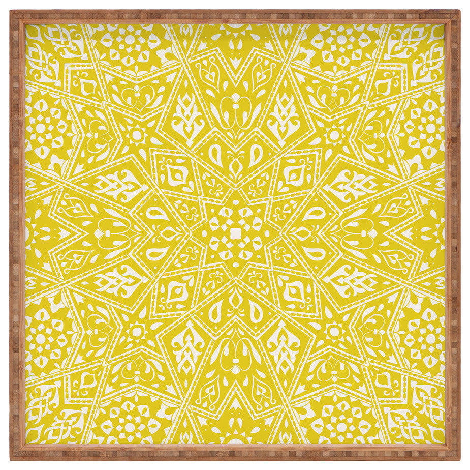 Deny Designs Aimee St Hill Amirah Yellow Square Tray