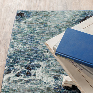 Elements Oceanic Abstract Blue/ Gray Area Rug, 2'6"x12'