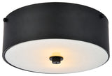 Hazen 2-Light 12" Flush Mount, Flat Black