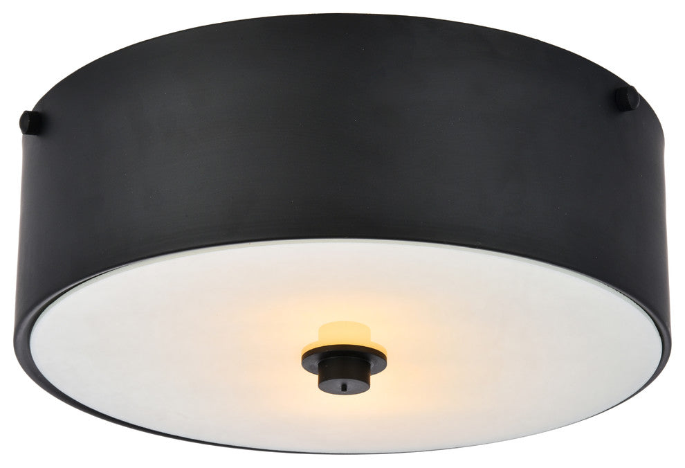 Hazen 2-Light 12" Flush Mount, Flat Black