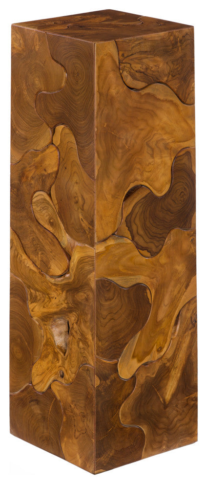 Teak Slice Pedestal, Square, Large