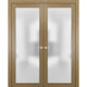 Modern Solid French Double Doors 56x80 | Planum 2102 Honey Ash