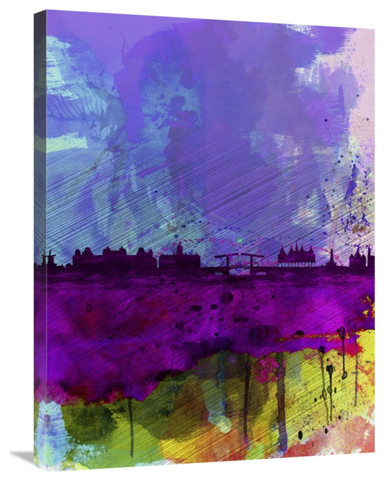 "Amsterdam Watercolor Skyline" Fine Art Print