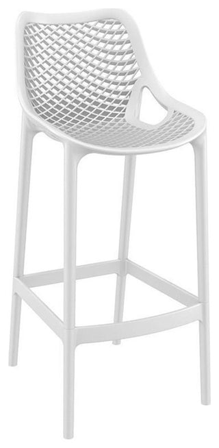 Home Square Polypropylene Patio Bar Stool in White - Set of 2