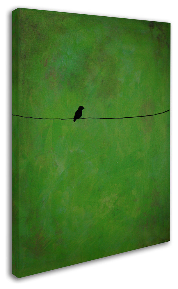 'Lone Bird Green' Canvas Art by Nicole Dietz