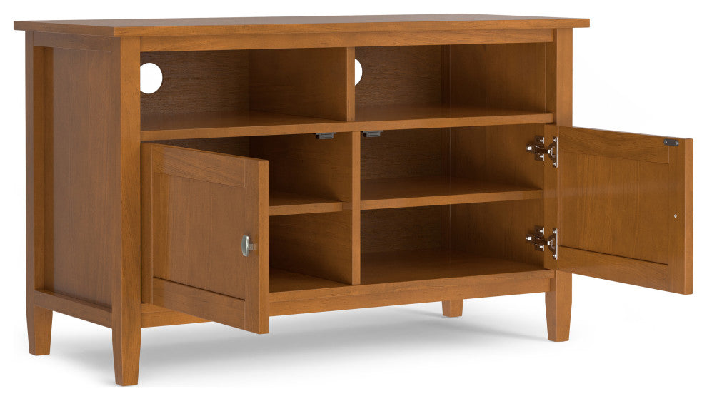 Warm Shaker Solid Wood 42" TV Media Stand, Light Golden Brown For TVs up to 43"