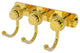 Mercury 3 Position Multi Hook with Twisted Accent, Polished Brass