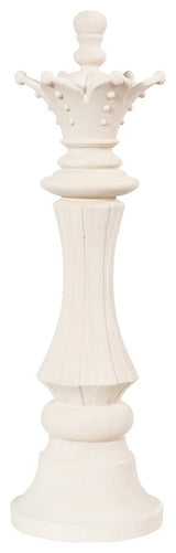 Queen Chess Sculpture, Cast Stone White