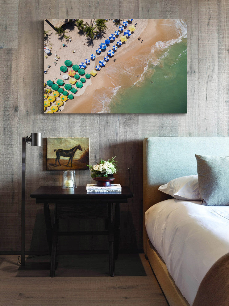 "Beach Umbrellas" Painting Print on Wrapped Canvas