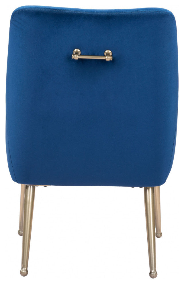 Gold and Blue Microfiber Comfy Armchair