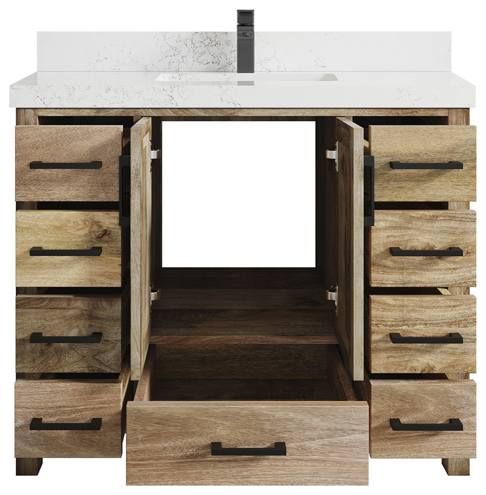 Malibu Mango 42 Single Sink Bath Vanity in Natural 2" Empira Quartz